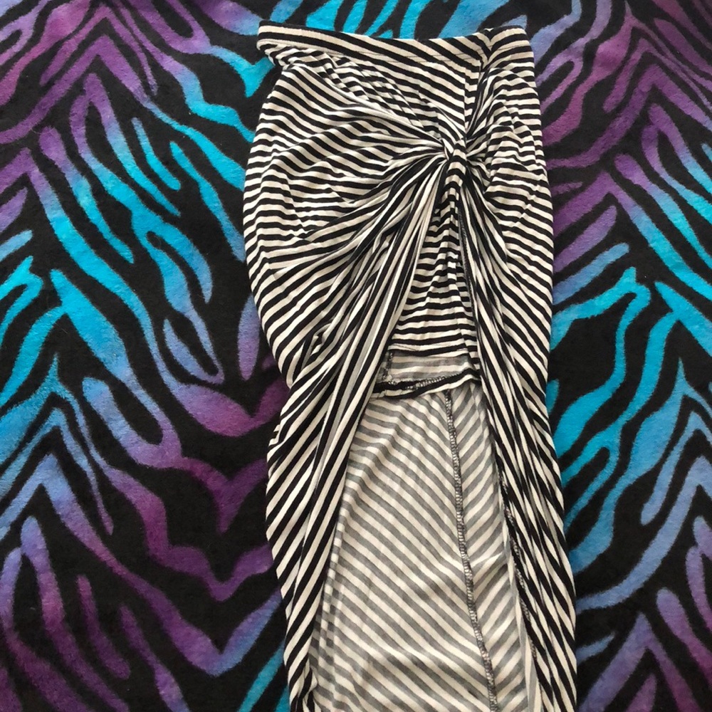 Black And White Striped Maxi/Mini Skirt!!!